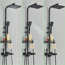 GobekUsa Digital Display Thermostatic Shower Faucet Set, Rain Shower Column, Wall Mount - Black/Chrome