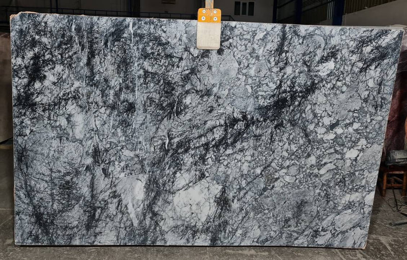 Black Cloud Exotic Bookmatching Polished Marble Slab