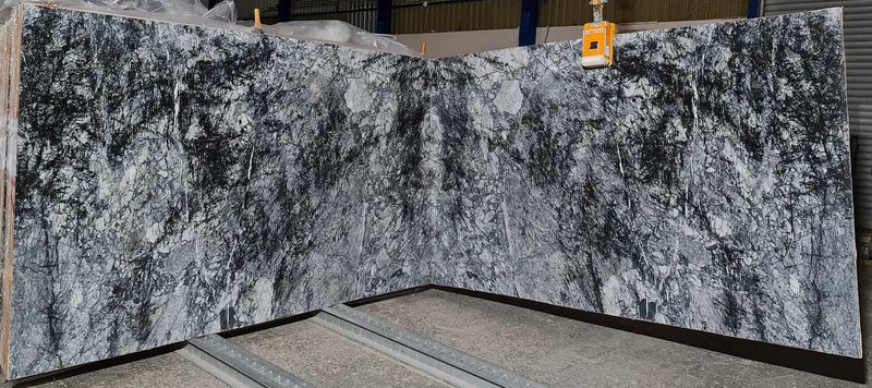 Black Cloud Exotic Bookmatching Polished Marble Slab