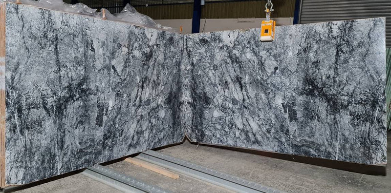 Black Cloud Exotic Bookmatching Polished Marble Slab