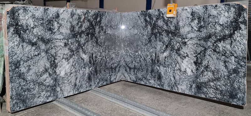 Black Cloud Exotic Bookmatching Polished Marble Slab