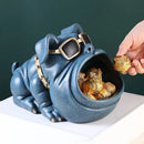 GobekUsa Cool Dog Sculpture Table Decoration Decorative Coin Bank Storage Box