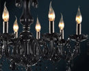 GobekUsa Black Crystal Chandelier Lamps with Fabric Lampshades for Dining, Bedroom, Living Room