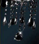GobekUsa Black Crystal Chandelier Lamps with Fabric Lampshades for Dining, Bedroom, Living Room