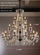 GobekUsa Black Crystal Chandelier Foyer Pendant Lights for Art Decor Luminarias