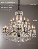 GobekUsa Black Crystal Chandelier Foyer Pendant Lights for Art Decor Luminarias