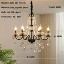 GobekUsa Black Crystal Chandelier Foyer Pendant Lights for Art Decor Luminarias