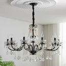 GobekUsa Black Crystal Chandelier Foyer Pendant Lights for Art Decor Luminarias