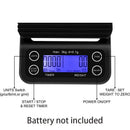 Black digital brewmaster coffee scale timer kitchen ribbed platform by Decorbites