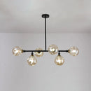 GobekUsa Black Dimpled Glass Ball Pendant Light for Modern Dining Room Island