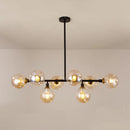 GobekUsa Black Dimpled Glass Ball Pendant Light for Modern Dining Room Island
