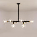GobekUsa Black Dimpled Glass Ball Pendant Light for Modern Dining Room Island