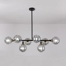 GobekUsa Black Dimpled Glass Ball Pendant Light for Modern Dining Room Island