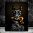 GobekUsa Black Doberman Dog Canvas Poster Art