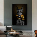 GobekUsa Black Doberman Dog Canvas Poster Art
