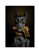 GobekUsa Black Doberman Dog Canvas Poster Art