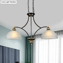 GobekUsa 2-Bulb Traditional Black Dome Dining Room Hanging Light with White Glass for Kitchen Island