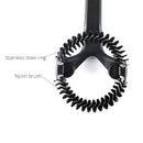 Black dual bristle espresso machine cleaning brush kitchen barista tool by Decorbites