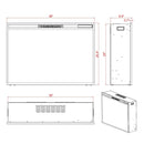 Black Electric Fireplace Heater Insert with Overheating Protection and Remote Control