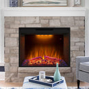 Black Electric Fireplace Heater Insert with Overheating Protection and Remote Control