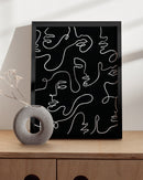 Black abstract faces