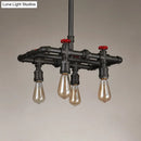 GobekUsa Black Finish Hanging Ceiling Light: Rectangle Frame, 4/5-Light Antiqued Island Lamp for Dining Table