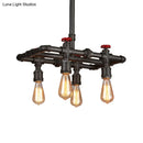 GobekUsa Black Finish Hanging Ceiling Light: Rectangle Frame, 4/5-Light Antiqued Island Lamp for Dining Table