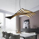 GobekUsa Black Fish-Bone Pendant Light - Nordic LED Metal Island Fixture