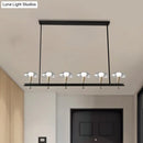 GobekUsa Black Glass Island Pendant Light with 4/6 Clear Mushroom Shades - Ideal for Restaurants
