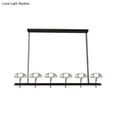 GobekUsa Black Glass Island Pendant Light with 4/6 Clear Mushroom Shades - Ideal for Restaurants