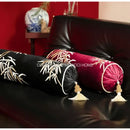 GobekUsa Bamboo Leaves Embroidery Bolster Pillow Covers - 18x55cm