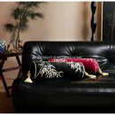 GobekUsa Bamboo Leaves Embroidery Bolster Pillow Covers - 18x55cm