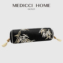 GobekUsa Bamboo Leaves Embroidery Bolster Pillow Covers - 18x55cm