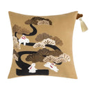 GobekUsa Bamboo Leaves Embroidery Bolster Pillow Covers - 18x55cm