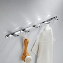 GobekUsa Brass 5-Hook Robe Rack in Black Gold for Wall Mount Towel & Clothes Storage