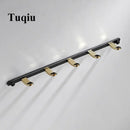 GobekUsa Brass 5-Hook Robe Rack in Black Gold for Wall Mount Towel & Clothes Storage