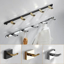 GobekUsa Brass 5-Hook Robe Rack in Black Gold for Wall Mount Towel & Clothes Storage