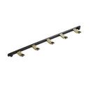 GobekUsa Brass 5-Hook Robe Rack in Black Gold for Wall Mount Towel & Clothes Storage