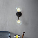 GobekUsa Black/Gold Nordic Bubble Wall Sconce Lamp with Clear Glass - 2 Lights, Bedroom Lighting