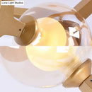 GobekUsa Black/Gold Nordic Bubble Wall Sconce Lamp with Clear Glass - 2 Lights, Bedroom Lighting