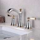 GobekUsa Black & Gold Brass Bathroom Sink Faucets Double Handle Waterfall Faucet