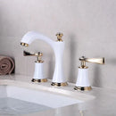 GobekUsa Black & Gold Brass Bathroom Sink Faucets Double Handle Waterfall Faucet