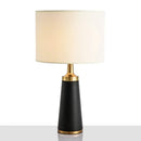 GobekUsa Drum Bedside Lamp - Fabric Shade, Simplicity Design, 1-Light Table Light in White