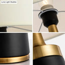 GobekUsa Drum Bedside Lamp - Fabric Shade, Simplicity Design, 1-Light Table Light in White