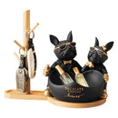 GobekUsa French Bulldog Butler Statue, Resin Animal Sculpture, Home & Office Decor Gift