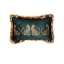 Black & gold leopard print throw pillow cover living room tassels by Decorbites