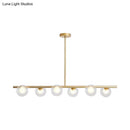 GobekUsa Black/Gold Metallic Hanging Chandelier - Clear Glass Ball Island Light for Dining Table with 6 Modern Lights