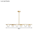 GobekUsa Black/Gold Metallic Hanging Chandelier - Clear Glass Ball Island Light for Dining Table with 6 Modern Lights