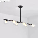 GobekUsa Black/Gold Metallic Hanging Chandelier - Clear Glass Ball Island Light for Dining Table with 6 Modern Lights