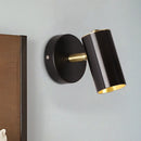 GobekUsa Black/Gold Metallic Tube Wall Sconce with LED Light for Bedside